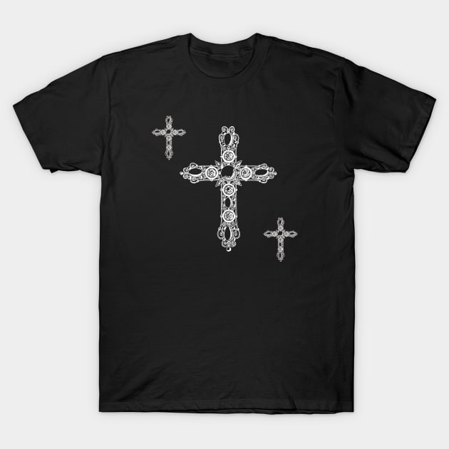 Gothic Cross T-Shirt by HobbyAndArt